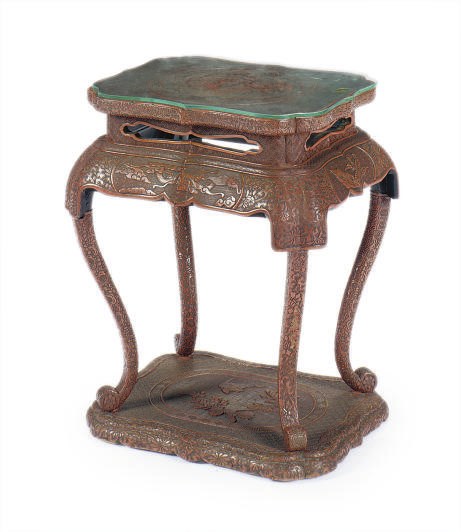 A CHINESE CINNABAR LACQUER SIDE TABLE,