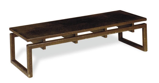 A RAFFIA LOW TABLE,