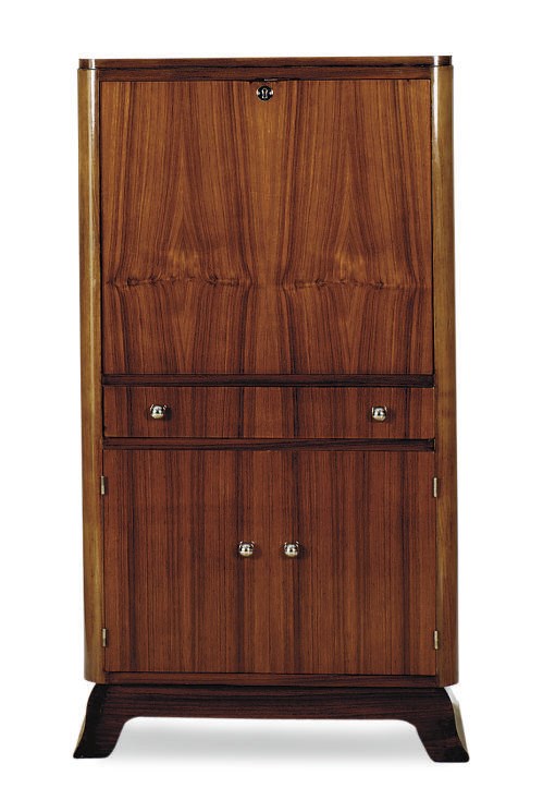 A FRENCH PALISANDER AND MAHOGANY SECRETAIRE A ABBATANT,