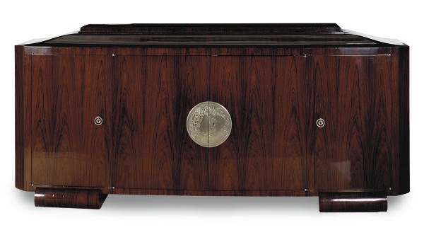 A FRENCH ART DECO NICKEL-MOUNTED PALISANDER CREDENZA**,