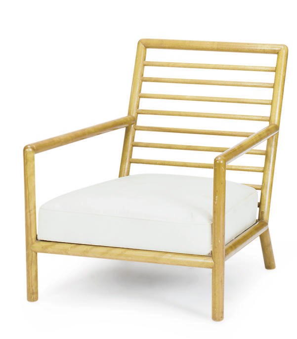 A MAHOGANY LOUNGE CHAIR,