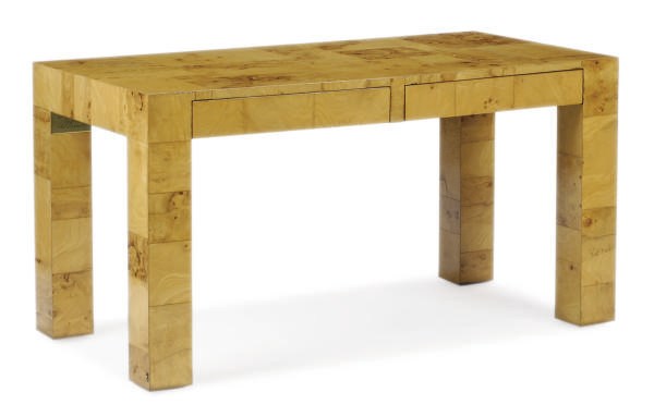 AN OLIVE WOOD WRITING TABLE,