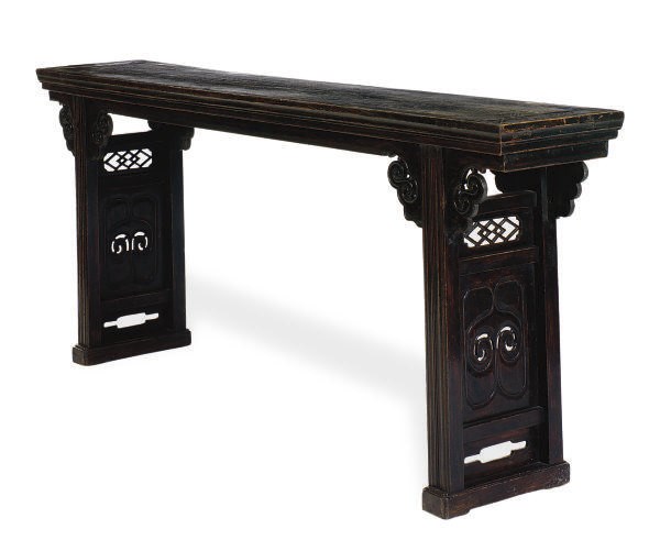 A HARDWOOD ALTAR TABLE,