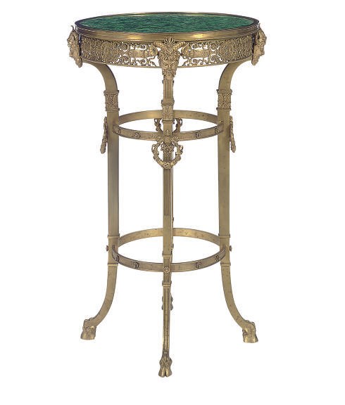 A FRENCH ORMOLU AND MALACHITE GUERIDON,