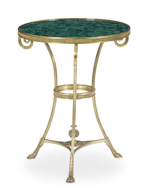 A GILT-METAL AND MALACHITE GUERIDON,