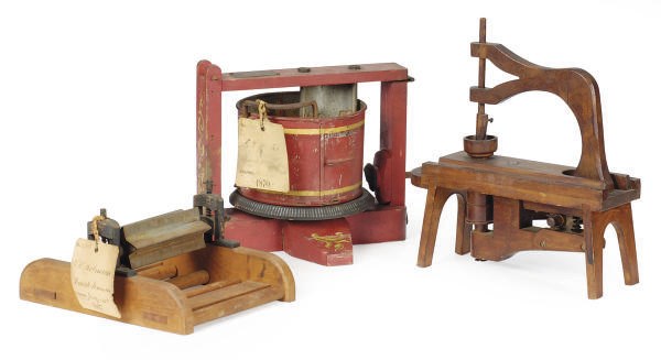 SIX PATENT MODELS OF MACHINES,