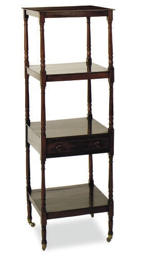 A LATE GEORGE III MAHOGANY ETAGERE,