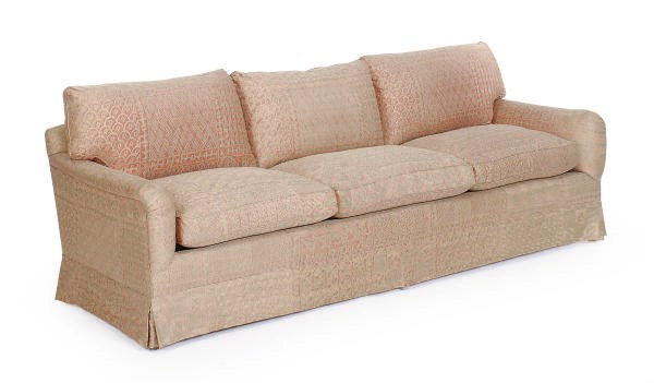 A THREE-SEAT FORTUNY UPHOLSTERED SOFA,