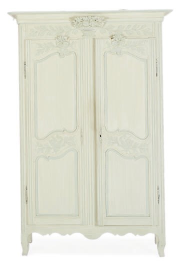 A FRENCH PROVINCIAL PAINTED ARMOIRE,