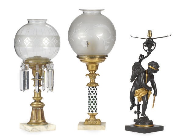 TWO CLASSICAL FLUID LAMPS,