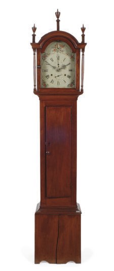 AN AMERICAN MAHOGANY TALL-CASE CLOCK,