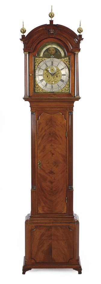 A GEORGE III MAHOGANY TALL CASE CLOCK