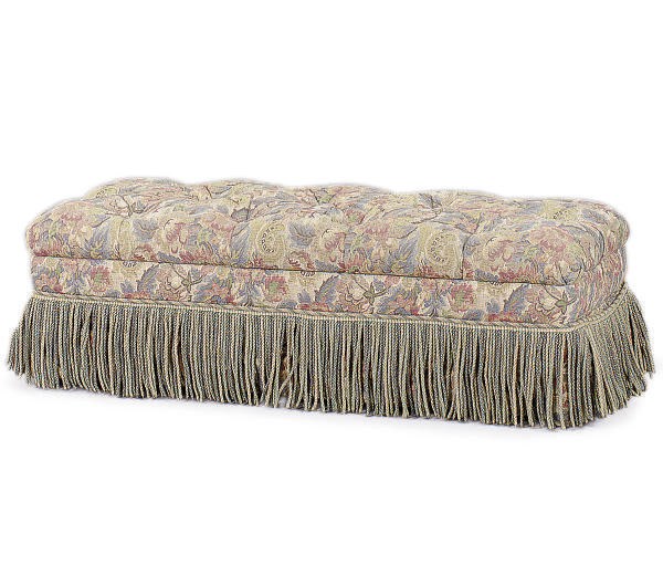 A TAPESTRY UPHOLSTERED RECTANGULAR OTTOMAN,