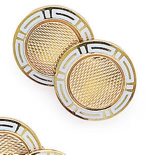 PAIRE DE BOUTONS DE MANCHETTES EMAIL, PAR BULGARI