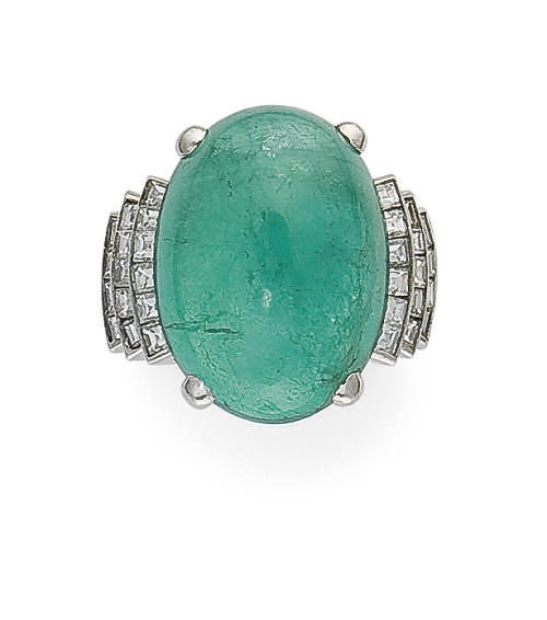 BAGUE EMERAUDE ET DIAMANTS