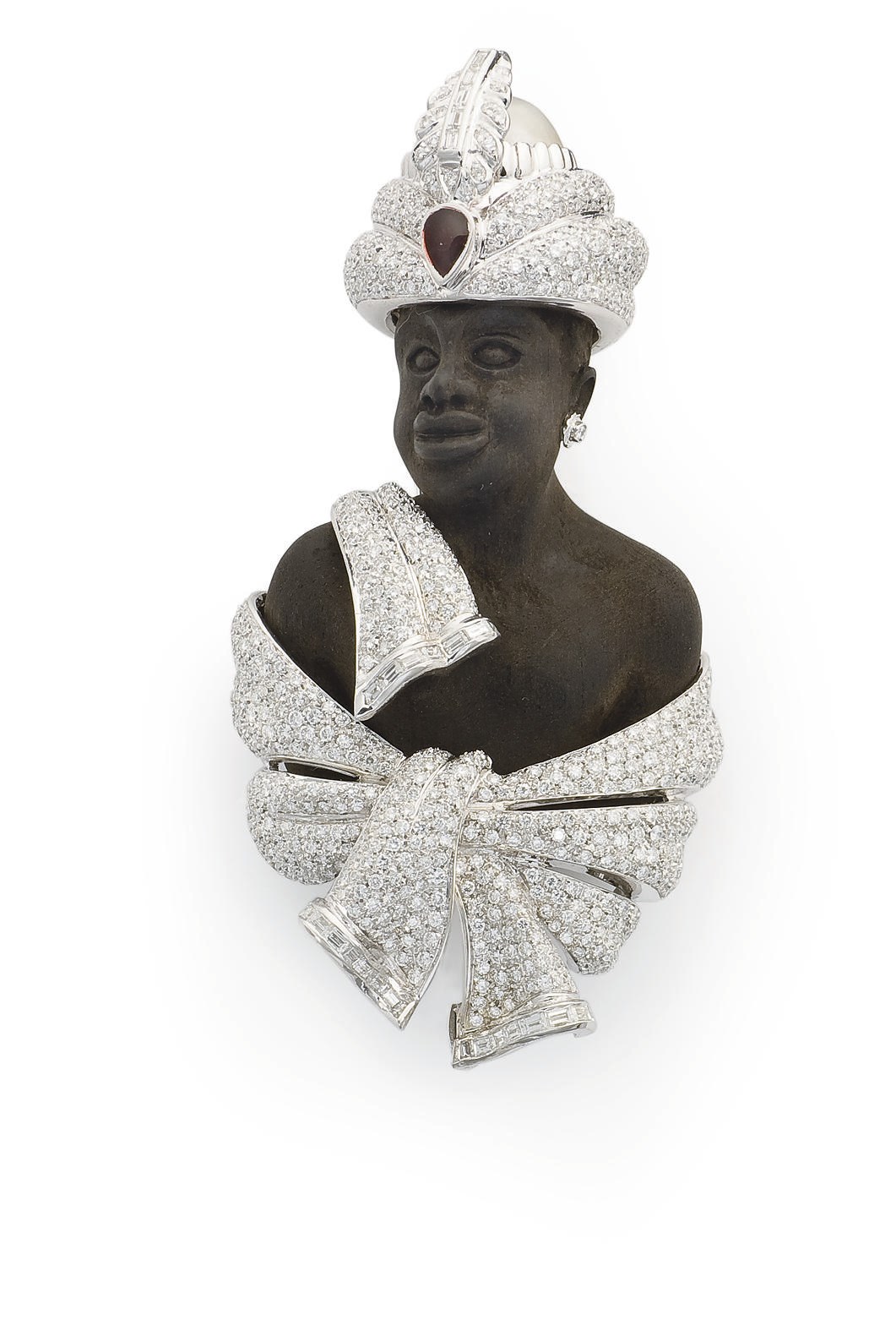 BROCHE BLACKAMOOR BOIS ET DIAMANTS