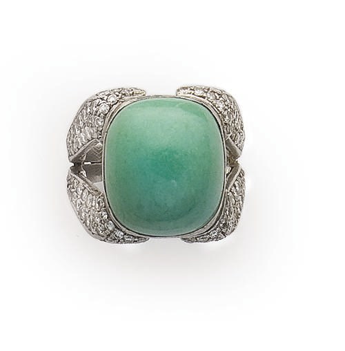 BAGUE TURQUOISE ET DIAMANTS