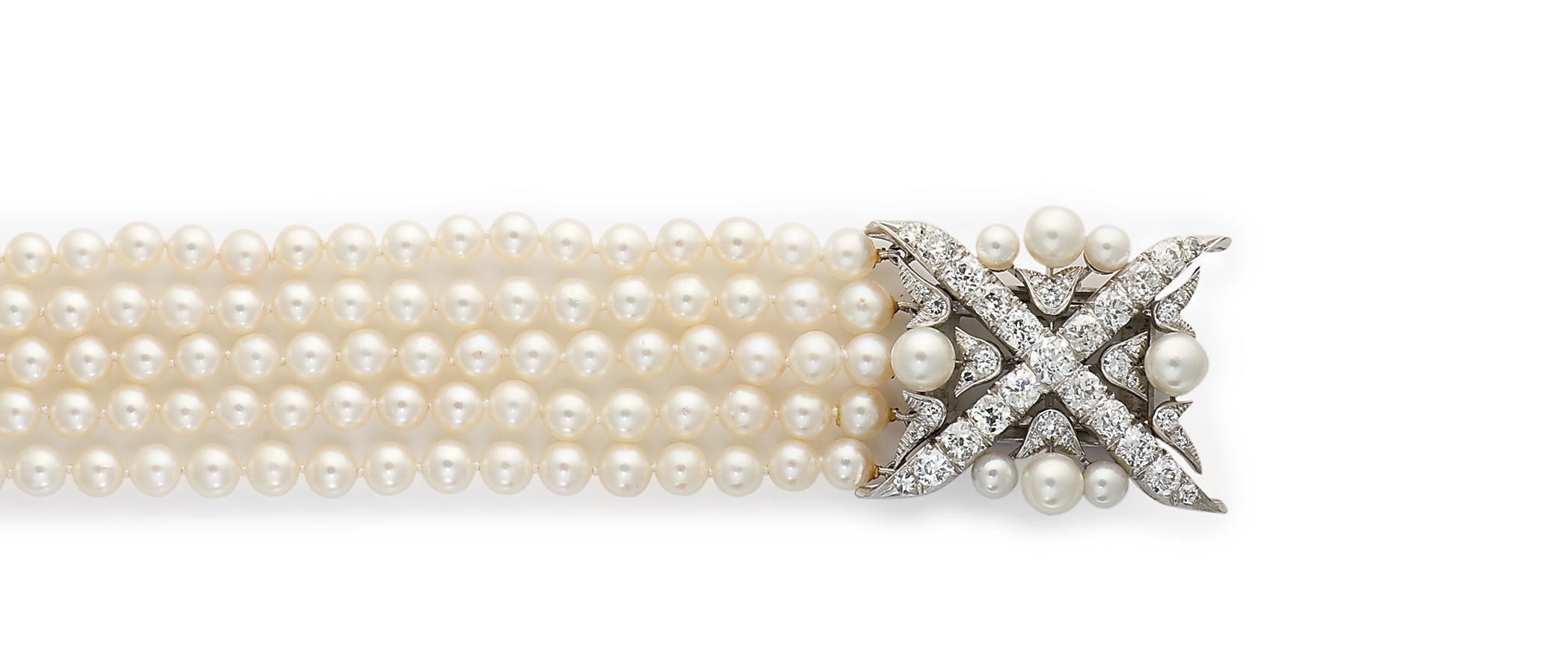 BRACELET PERLES DE CULTURE ET DIAMANTS