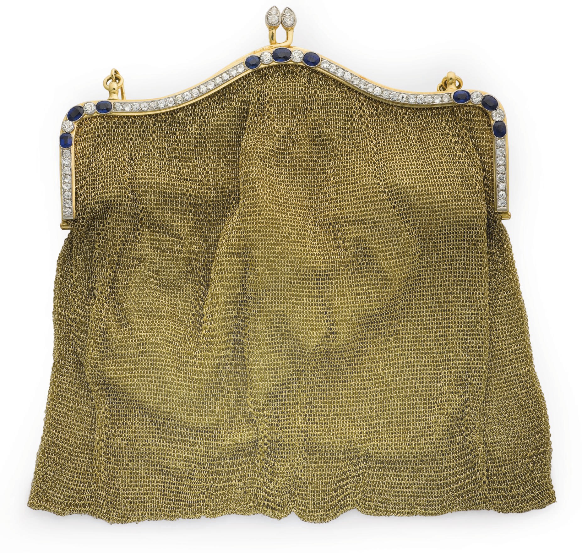 SAC BELLE EPOQUE EN OR, SAPHIRS ET DIAMANTS
