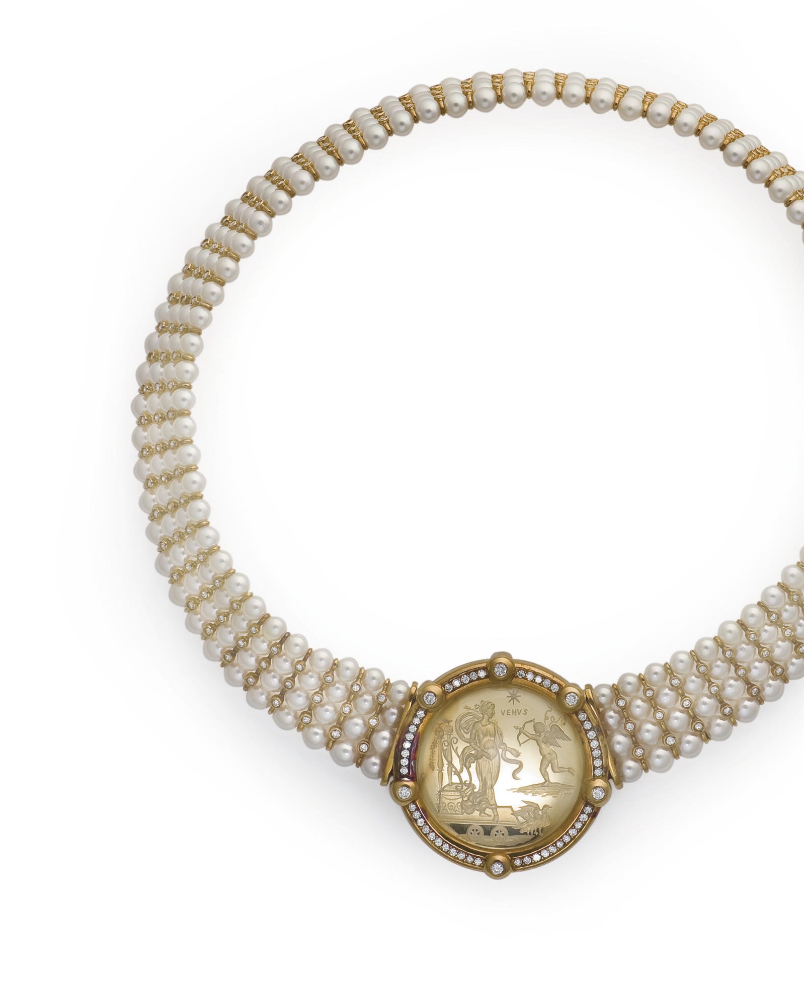 COLLIER PERLES DE CULTURE ET DIAMANTS, PAR TURNER