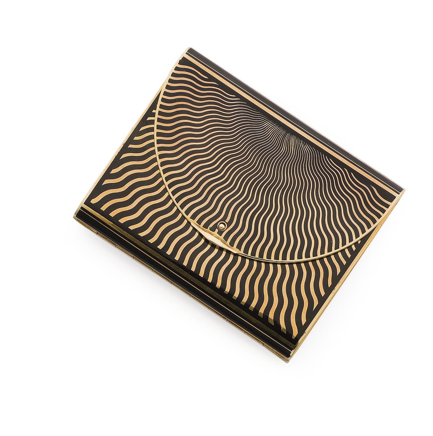 POUDRIER ART DECO "ENVELOPPE" EMAIL, PAR VAN CLEEF & ARPELS