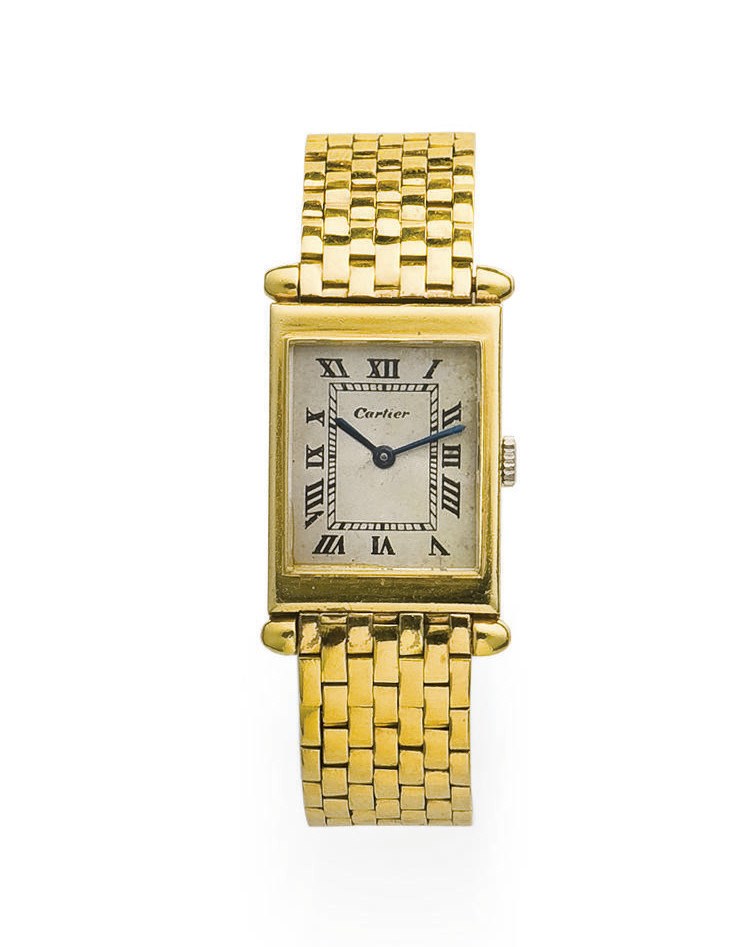 MONTRE BRACELET D'HOMME "TANK OBUS" EN OR, PAR CARTIER