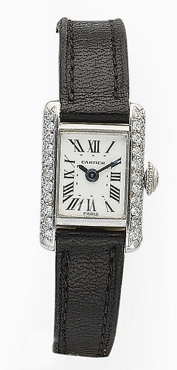 MONTRE DE DAME "MINI TANK" DIAMANTS, PAR CARTIER