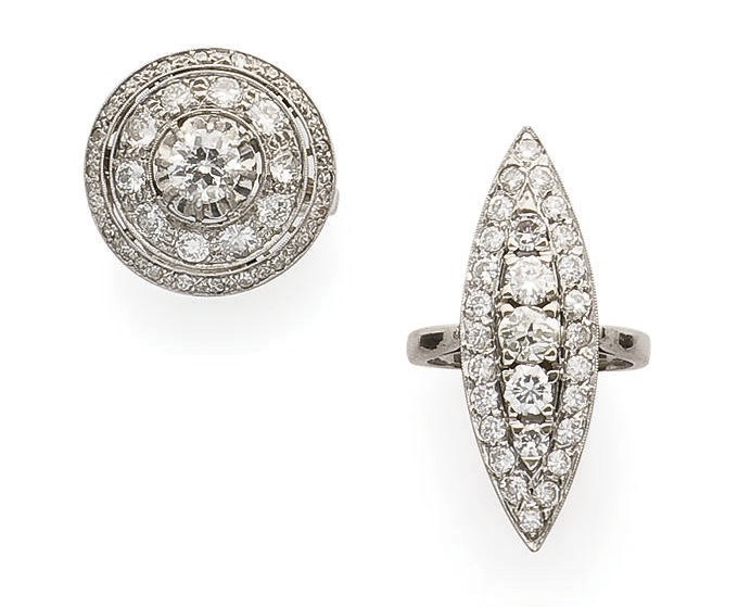 DEUX BAGUES DIAMANTS