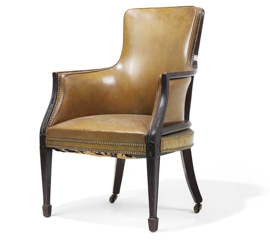 AN EARLY VICTORIAN MAHOGANY BERGERE