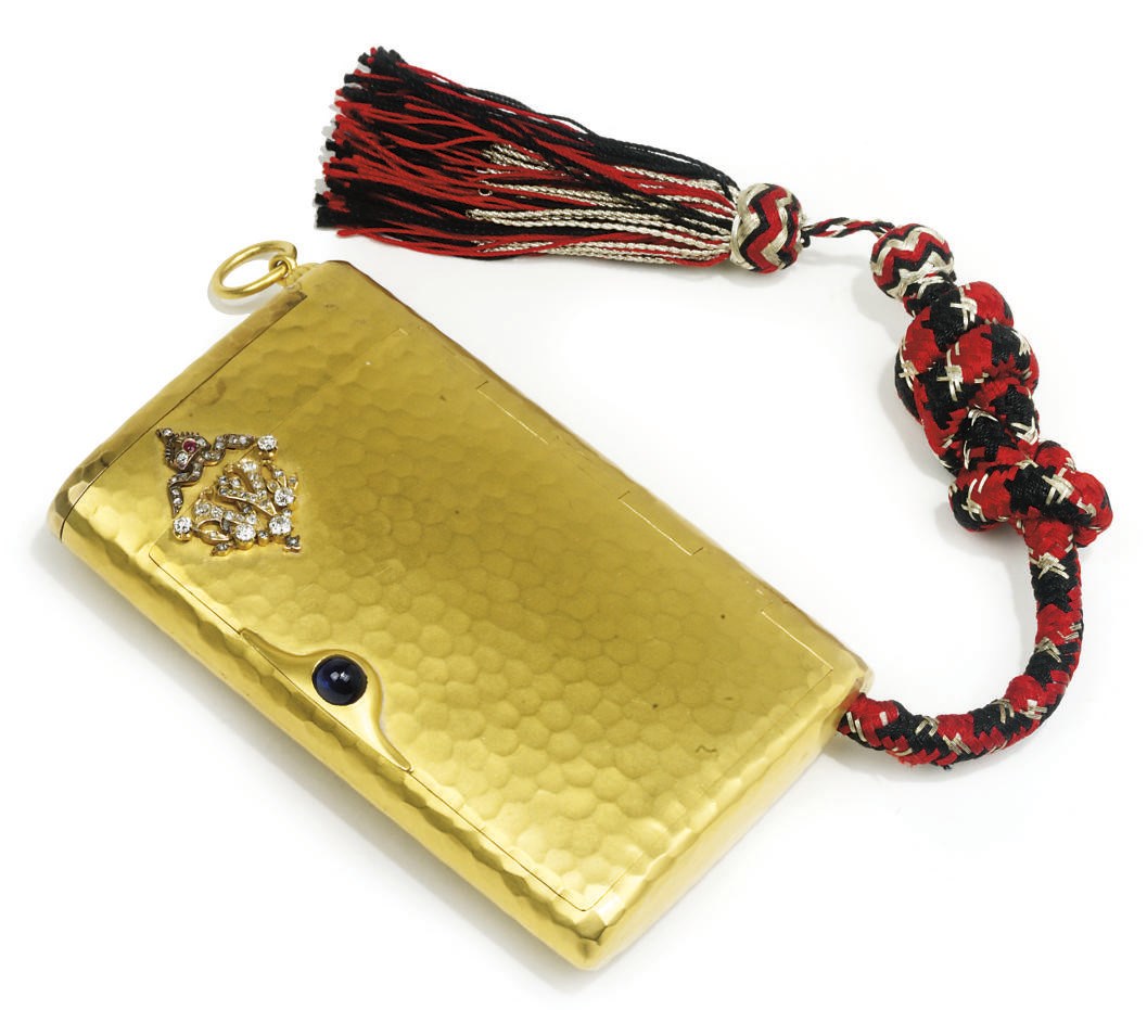 AN IMPERIAL GERMAN GOLD AND JEWELLED CIGARETTE CASE PRESENTED BY KAISER WILHELM II, EMPEROR OF GERMANY