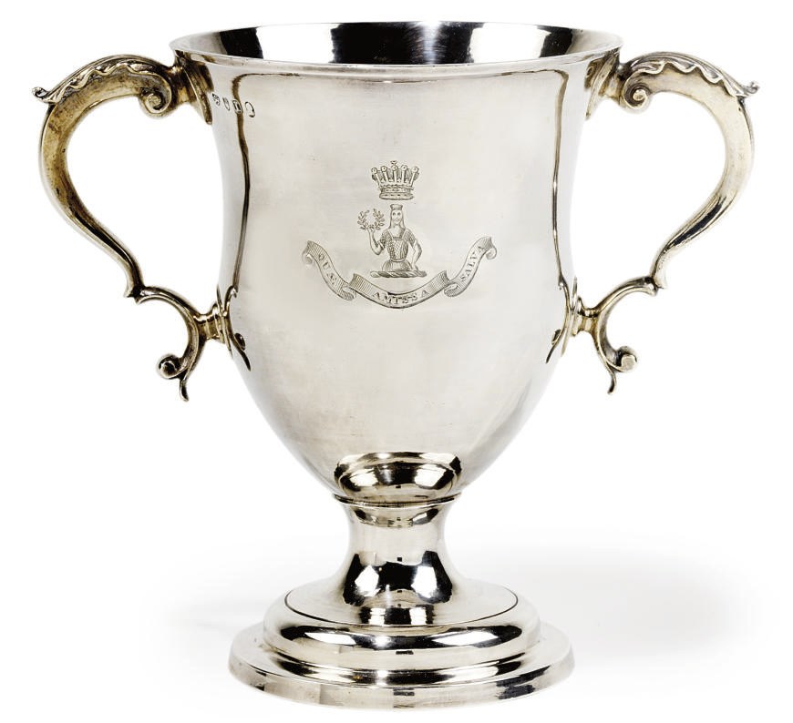 A GEORGE III SILVER TWO-HANDLED CUP