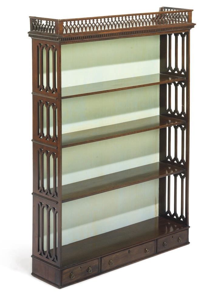 A SET OF GEORGE III MAHOGANY WALL SHELVES