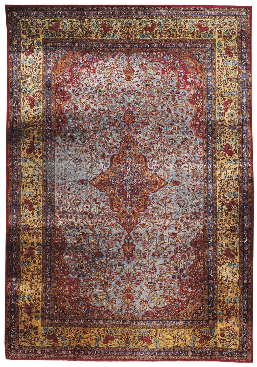 A SILK KASHAN CARPET