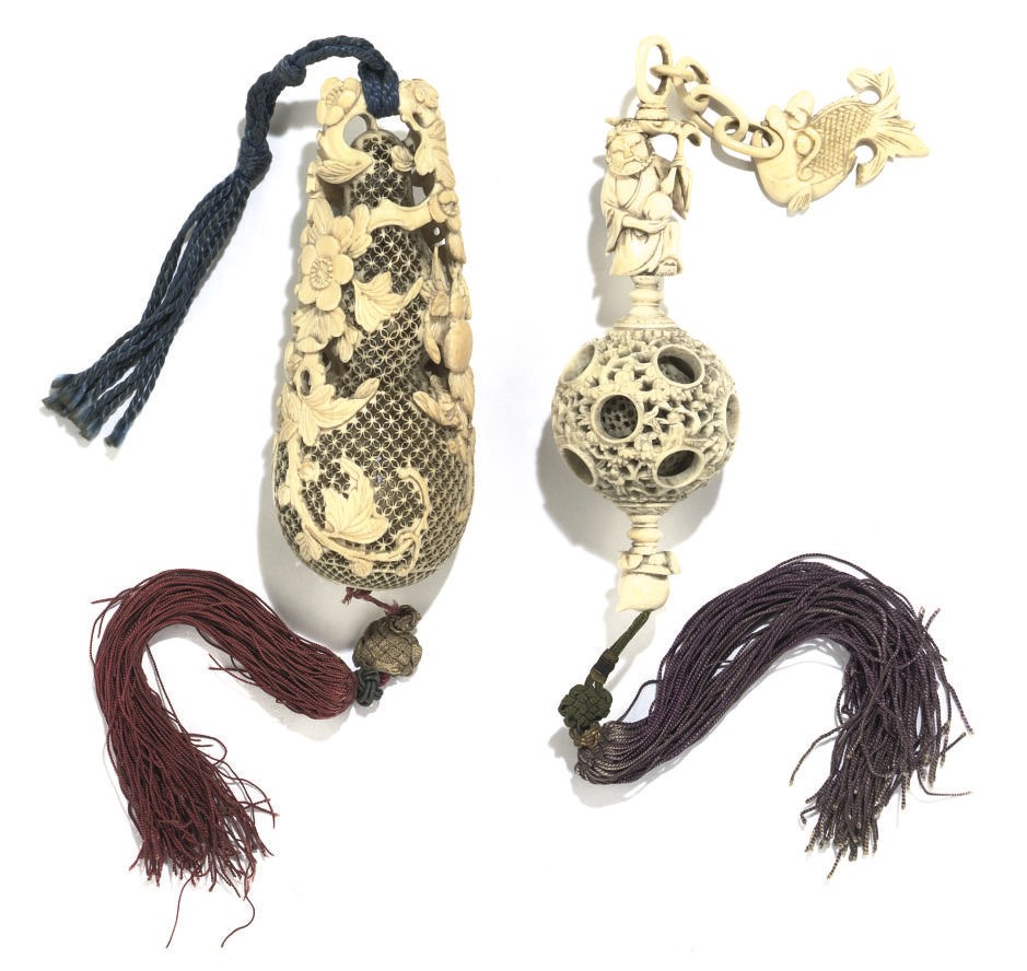 A CANTON IVORY PUZZLE BALL