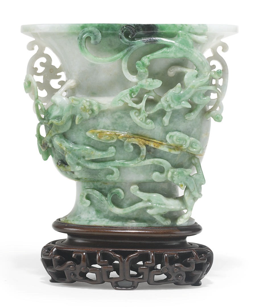 A CHINESE JADEITE BALUSTER VASE