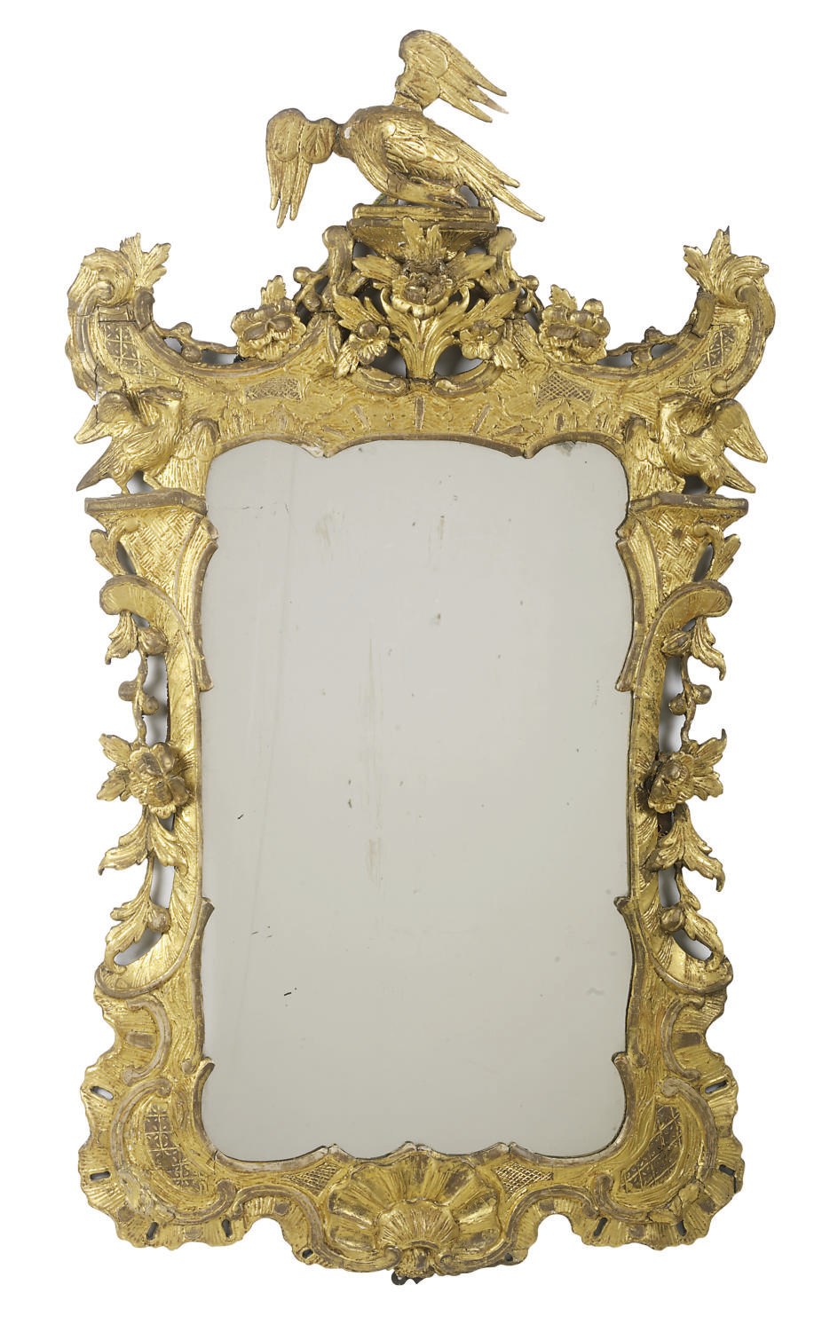 AN IRISH GEORGE III GILTWOOD MIRROR