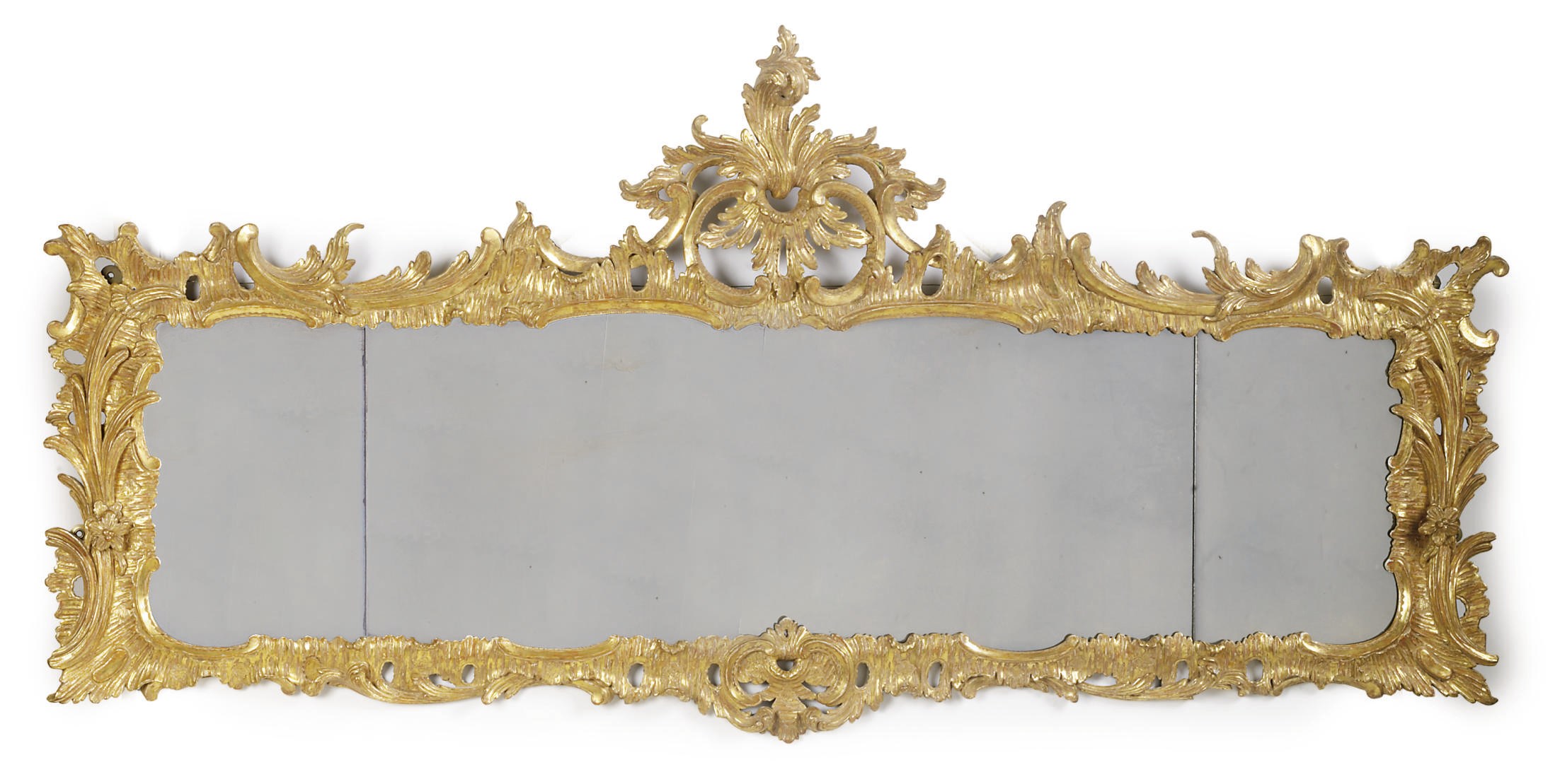 A GEORGE III GILTWOOD OVERMANTEL
