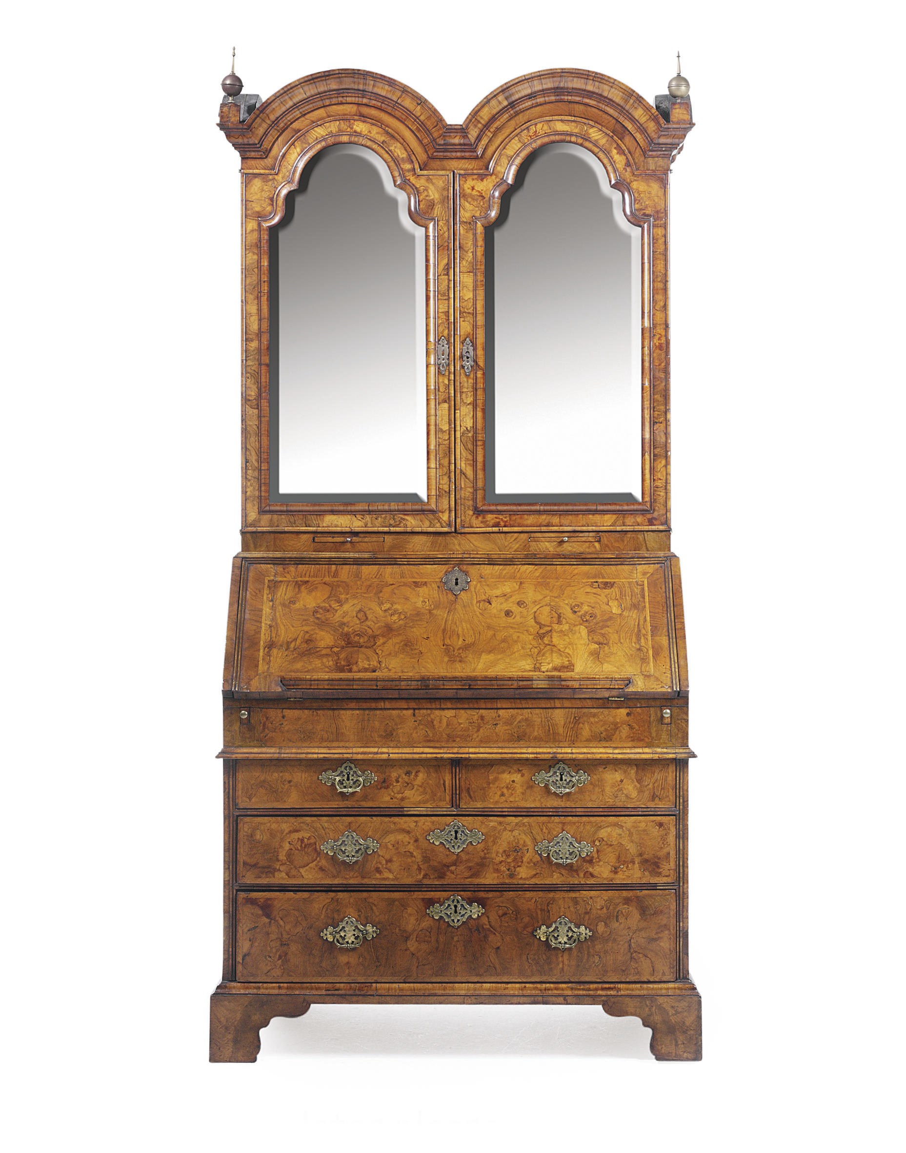 A GEORGE I WALNUT BUREAU-CABINET