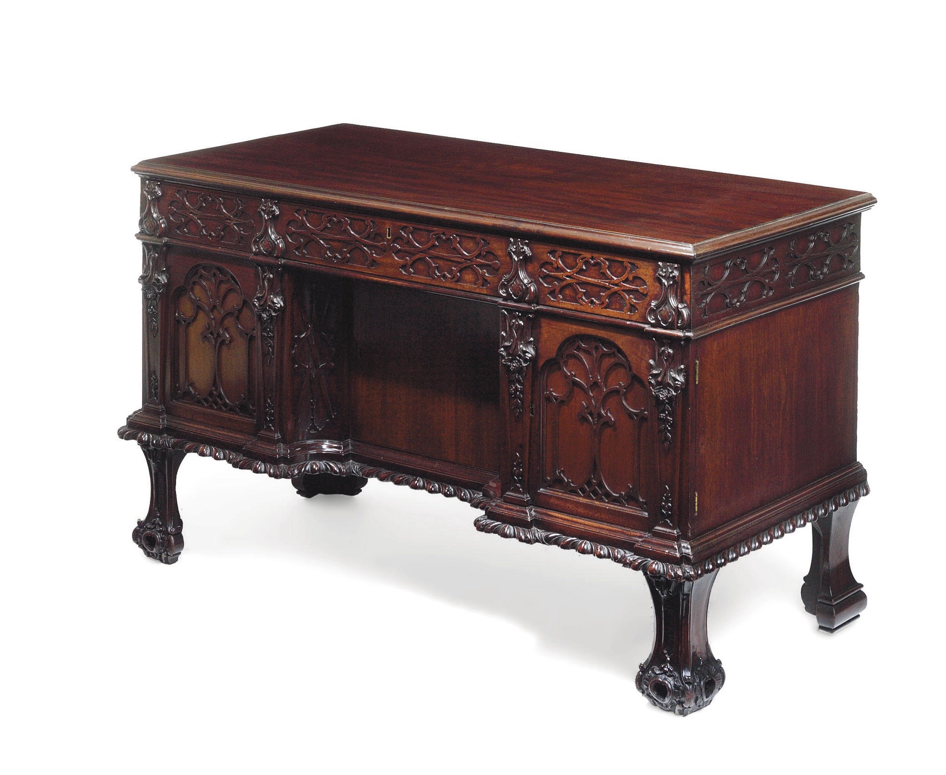 A GEORGE II MAHOGANY DESK