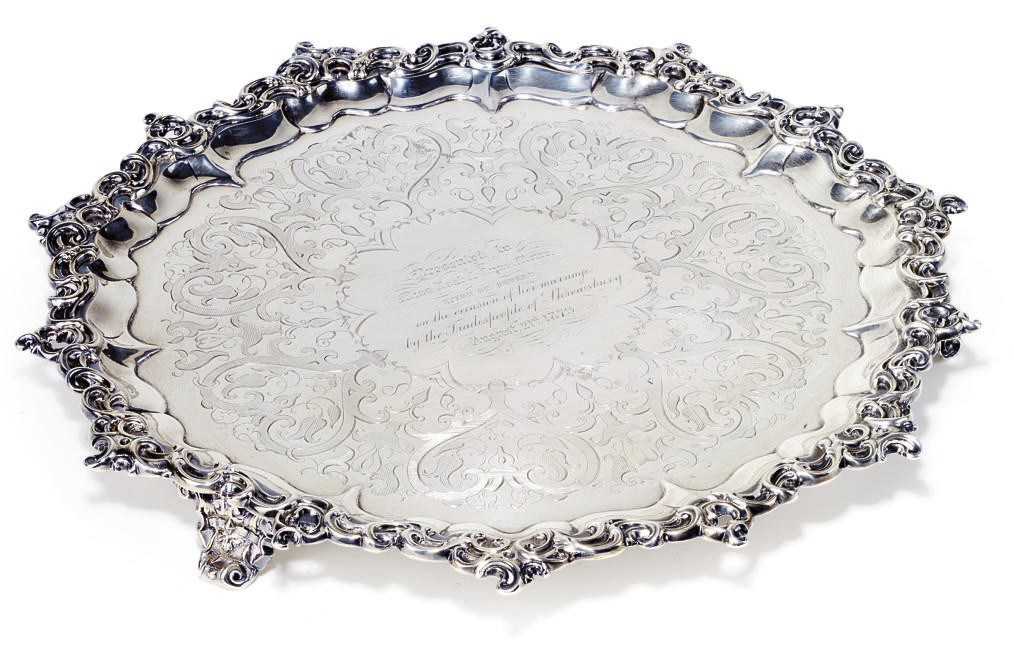 A VICTORIAN SILVER SALVER