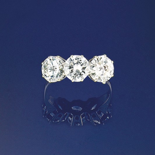A diamond three stone ring