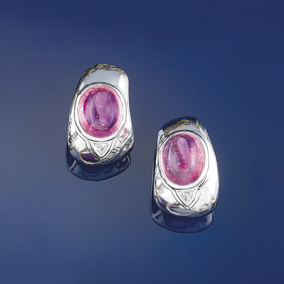 A pair of tourmaline earclips, by Repossi