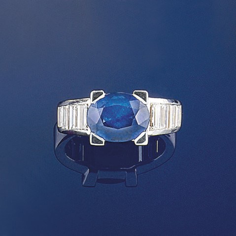 A sapphire and dimond ring, by Repossi