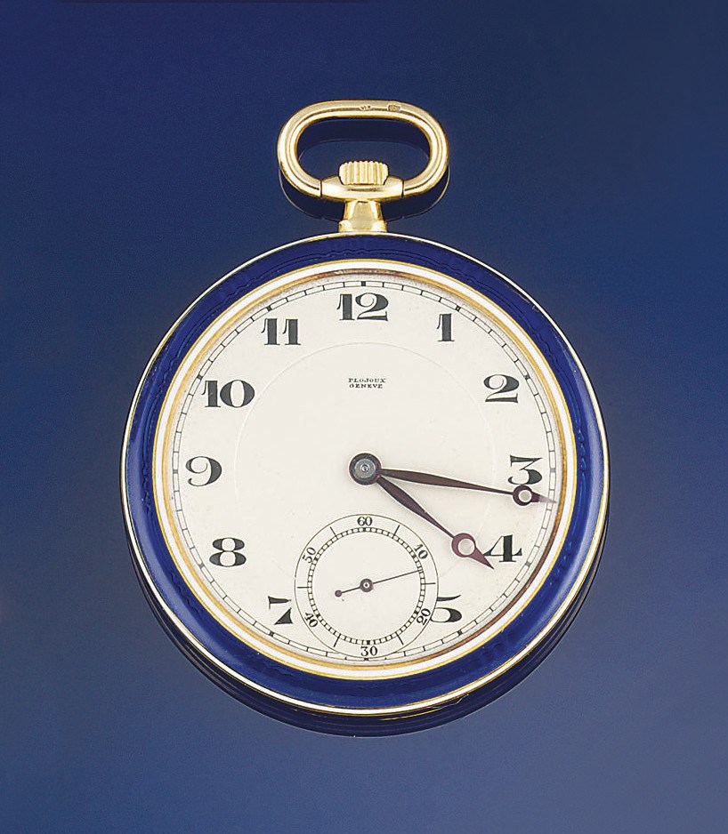 An early 20th century gold and enamel keyless pocketwatch