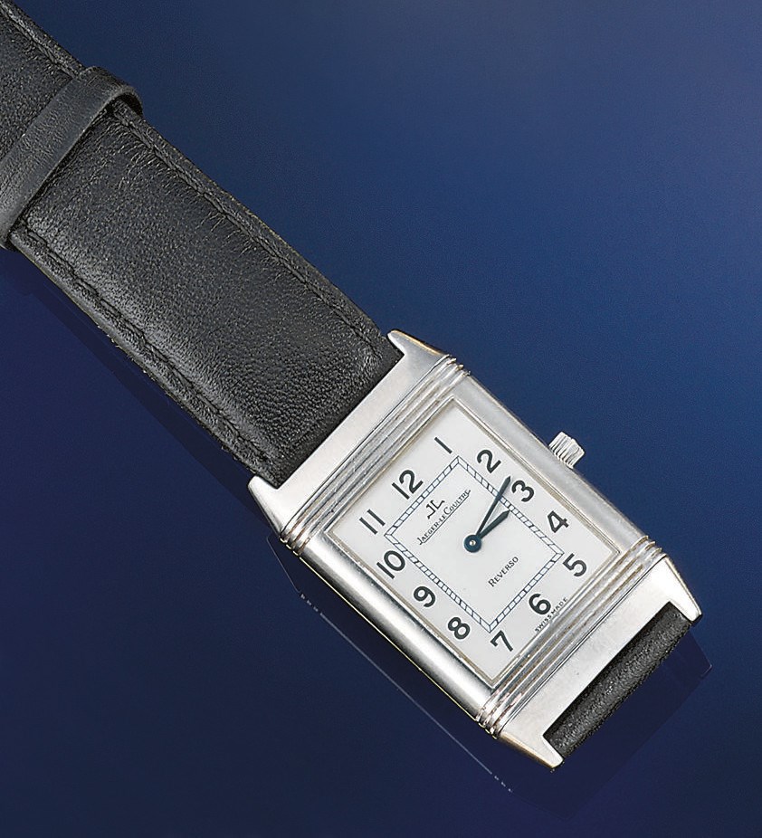 A stainless steel "Reverso" wristwatch, by Jaeger-leCoultre