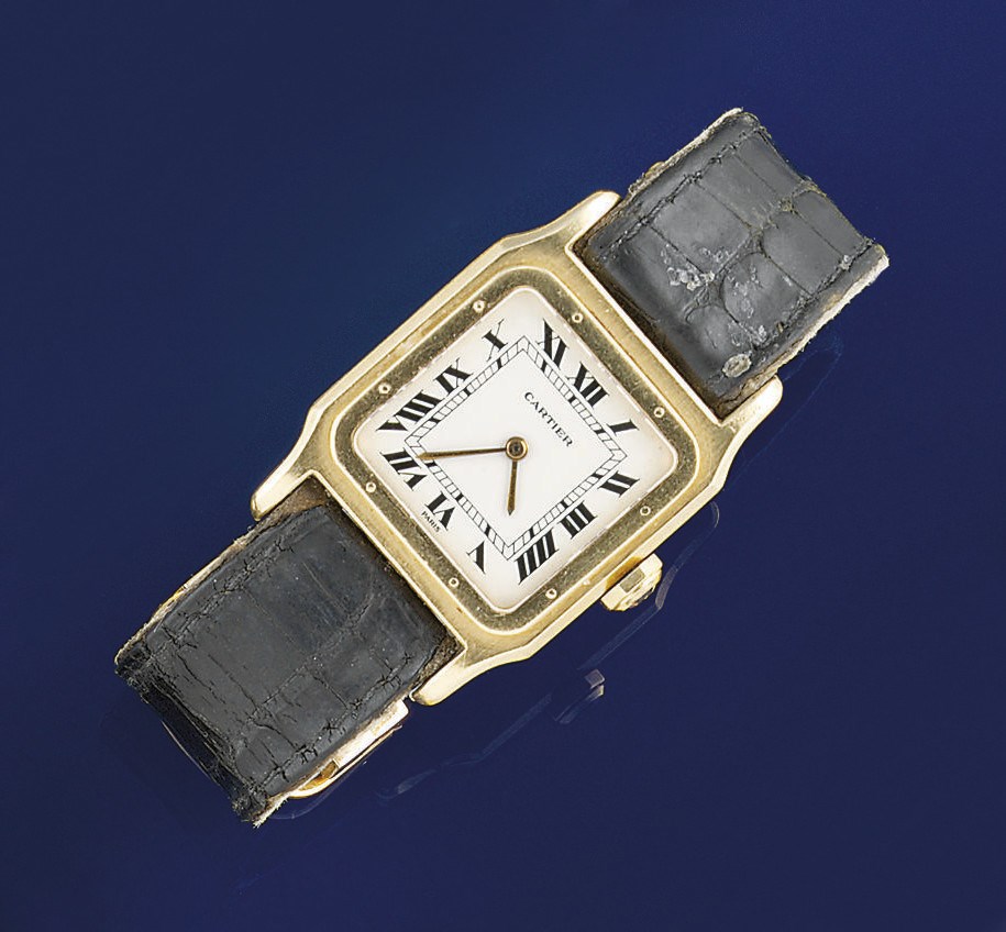 A quartz "Santos" wristwatch, by Cartier