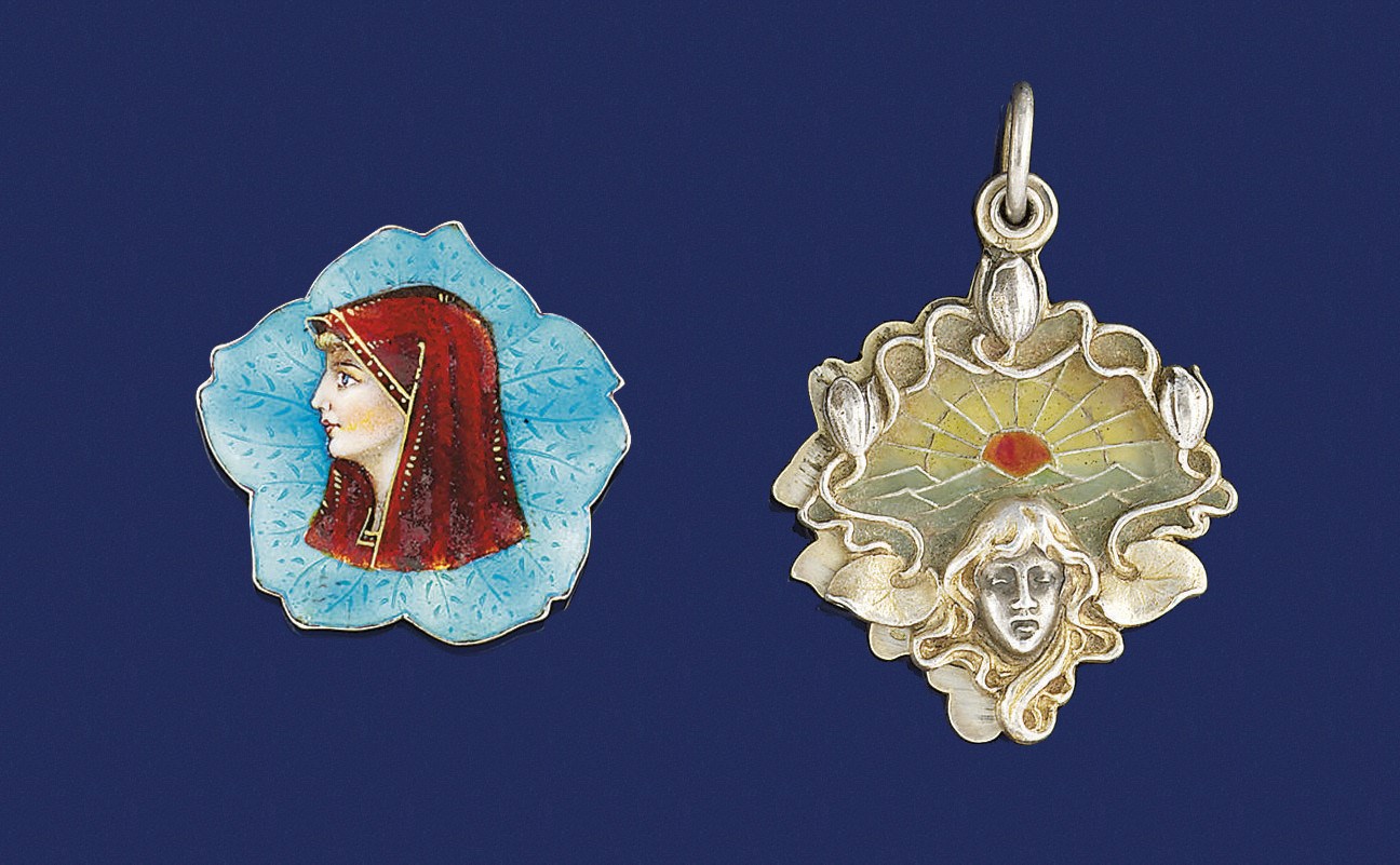 A group of Art Nouveau items