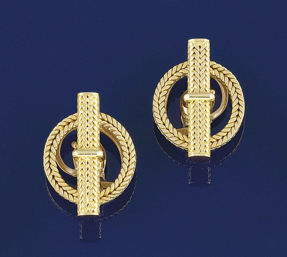 A pair of earclips, by Hermes