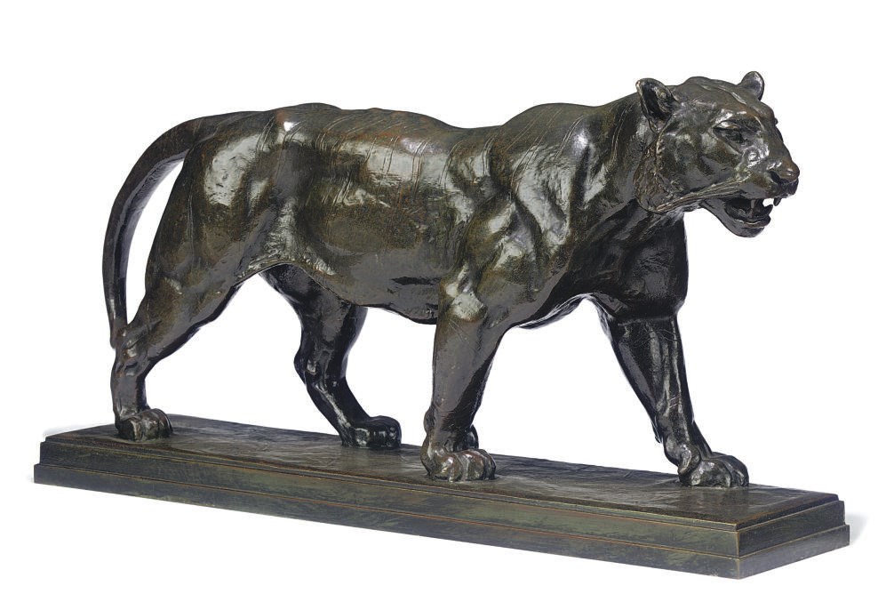 A FRENCH BRONZE STUDY ENTITLED 'TIGRE QUI MARCHE'