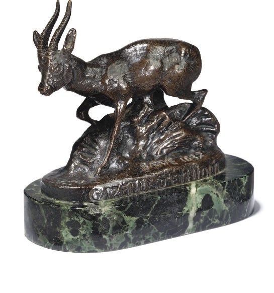 A FRENCH BRONZE STUDY ENTITLED 'GAZELLE D'ETHIOPIE'